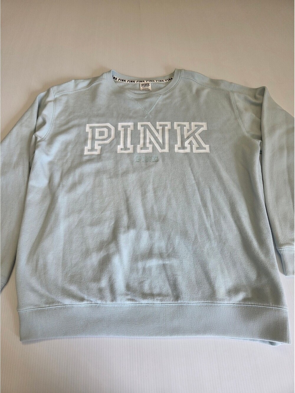 Victoria's Secret PINK Mint Crewneck Sweatshirt Large Cotton Blend